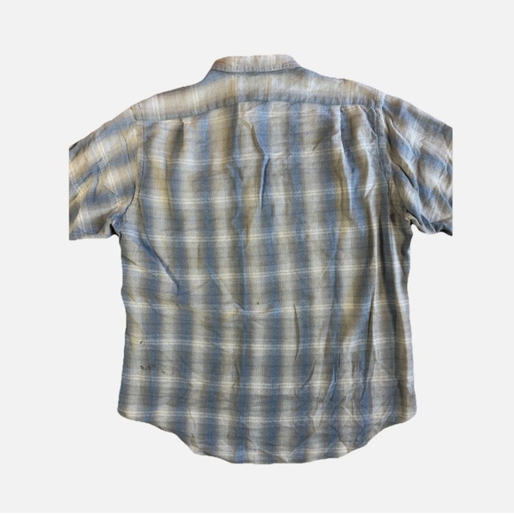 RRL Farrell Checked Cotton Flannel Shirt Blue / Tan Large Rare - Picture 3 of 7